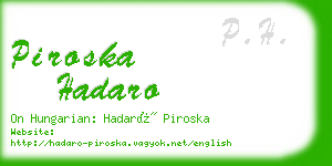 piroska hadaro business card